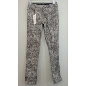 🆕 Peruvian Connection Gray Floral Print Skinny Pants Size 2